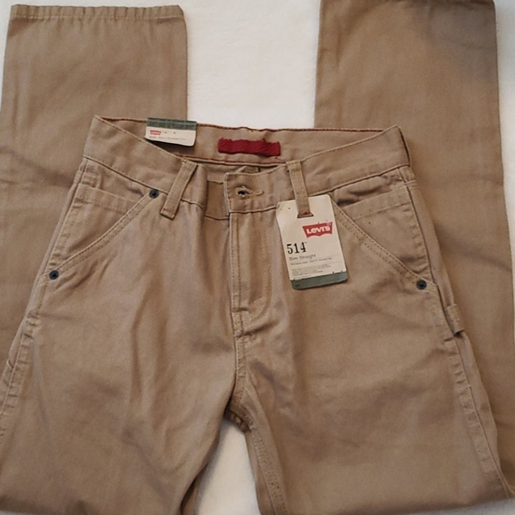 SOLD Levi's Boy's Slim Straight Tan Khaki Pants Size 14 NWT - Picture 3 of 7